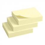 Блок бумаги Axent с липким слоем  50x40мм, 100л, 3 шт, желтый