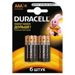 Элемент питания DURACELL LR3 (АAA), 6 шт.